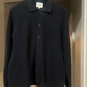 Vince Men's Dark Blue wool and cashmere Cardigan button up Sweater size Medium